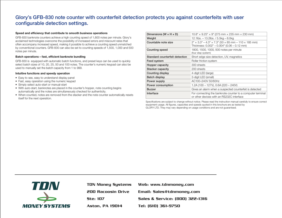 GFB-830 Banknote Counter