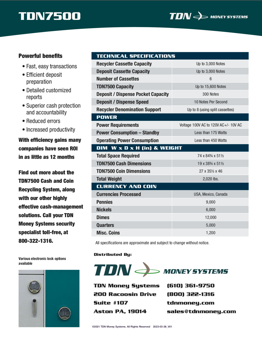 TDN7500 Cash Recycler