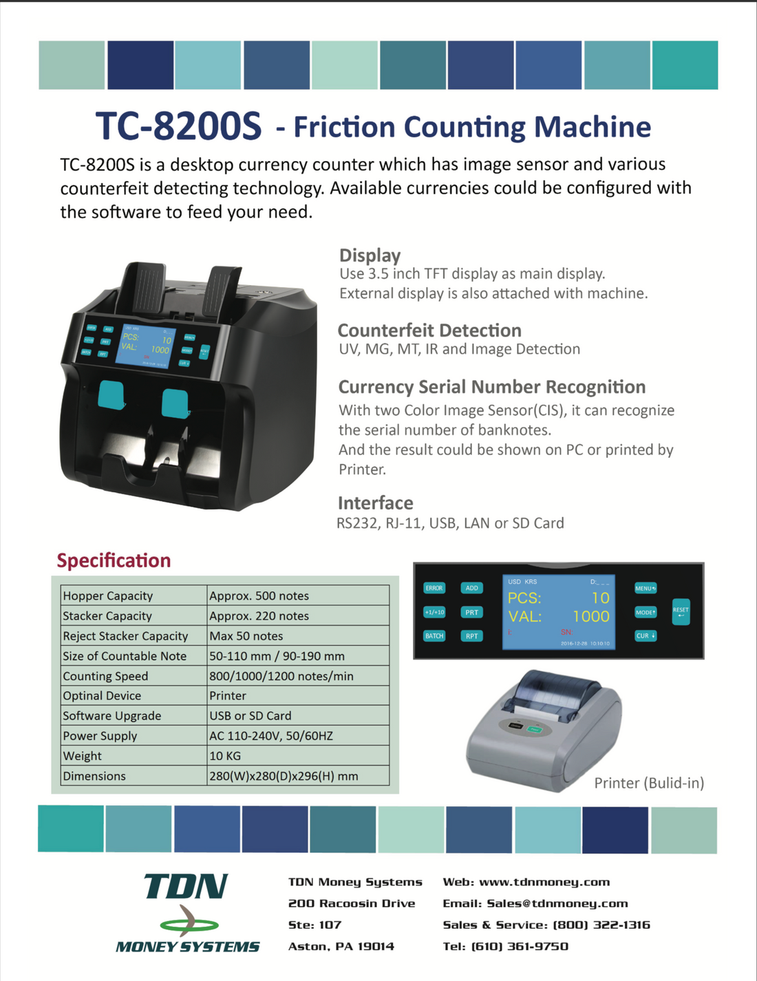 TC-8200S Friction Counting Machine