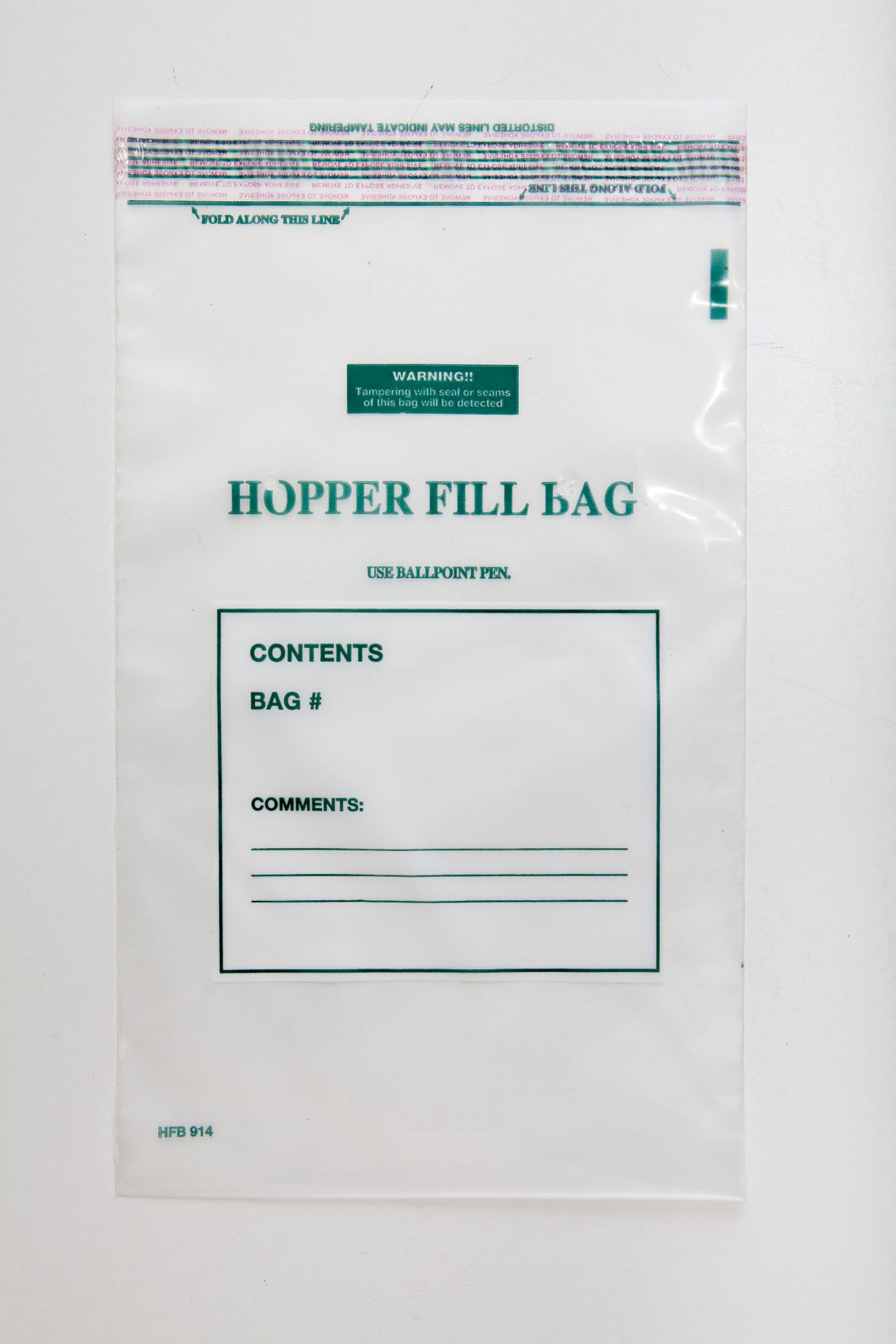 TDN Tamper Evident Hopper Fill Bag Printed 9" x 14" Case of 500